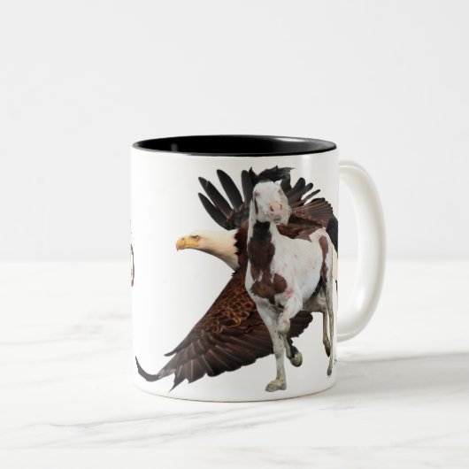 Wild Stallion Shamans "Freedom Flight"-Tasse  Zweifarbige Tasse (VorderseiteRechts)