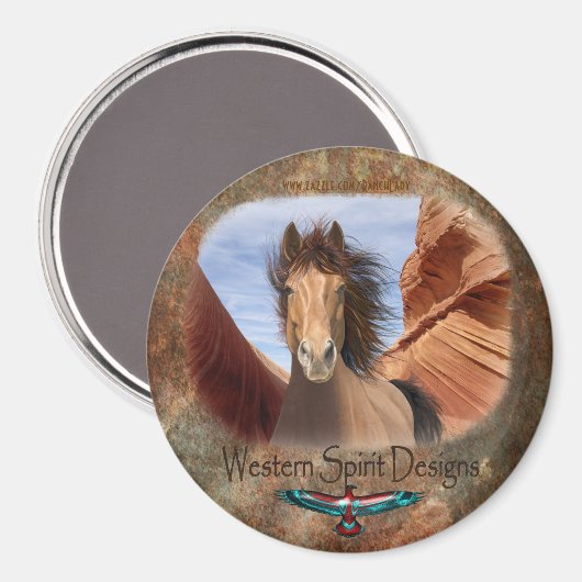 Wild Stallion Southwestern Magnet (Vorderseite/Rückseite)