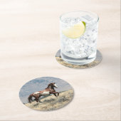 Wild-Stallion-Untersetzer Runder Pappuntersetzer (Vor Ort)