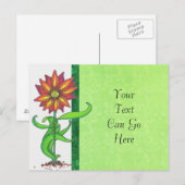 Wild stilisierte Blume Postcard Postkarte (Vorne/Hinten)