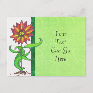 Wild stilisierte Blume Postcard Postkarte