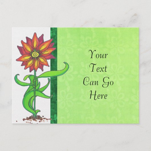 Wild stilisierte Blume Postcard Postkarte (Vorderseite)