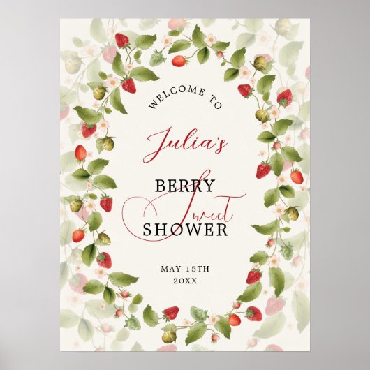 WILD STRAW BERRY SWEET BABY SHOWER POSTER (Vorne)
