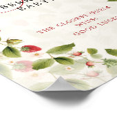 WILD STRAW BERRY SWEET BABY SHOWER SIGN POSTER (Ecke)