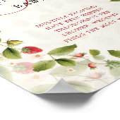 WILD STRAW BERRY SWEET BABY SHOWER SIGN POSTER (Ecke)