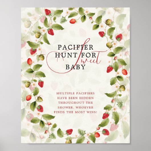 WILD STRAW BERRY SWEET BABY SHOWER SIGN POSTER (Vorne)