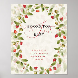 WILD STRAW BERRY SWEET BABY SHOWER SIGN POSTER