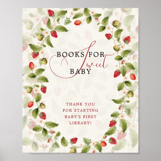 WILD STRAW BERRY SWEET BABY SHOWER SIGN POSTER (Vorne)