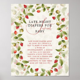 WILD STRAW BERRY SWEET BABY SHOWER SIGN POSTER