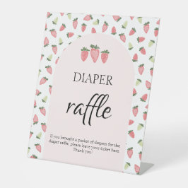 Wild Strawberry Babydusche Windeln Raffle Schild
