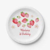 Wild Strawberry Berry Sweet Birthday Pappteller (Vorderseite)
