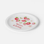 Wild Strawberry Berry Sweet Birthday Pappteller (Schrägansicht)