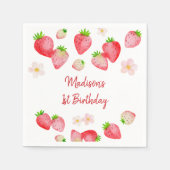 Wild Strawberry Berry Sweet Birthday Serviette (Vorderseite)