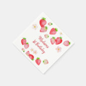 Wild Strawberry Berry Sweet Birthday Serviette (Ecke)
