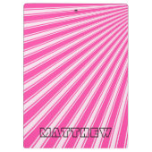 Wild Strawberry Color Stripe Funky Muster Klemmbrett (Rückseite)