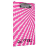 Wild Strawberry Color Stripe Funky Muster Klemmbrett (Rechts)