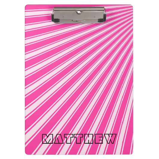 Wild Strawberry Color Stripe Funky Muster Klemmbrett (Vorderseite)