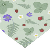 Wild Strawberry & Fern | Soft Sage Green Kurzer Tischläufer (Ecke)