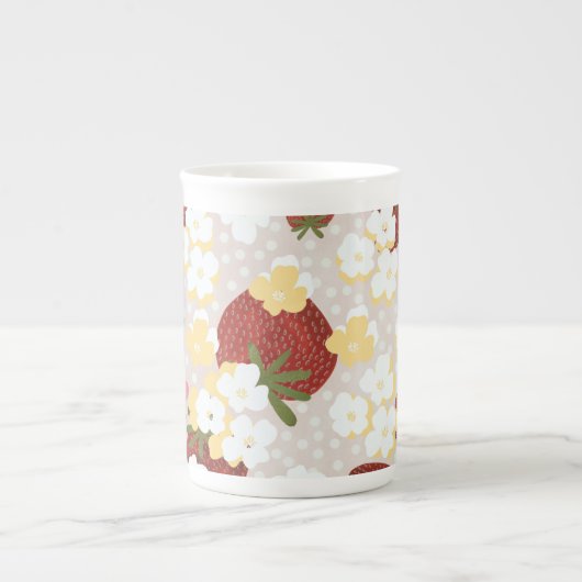 Wild Strawberry Flower Tall Mug Porzellantasse (Vorderseite)