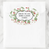 Wild Strawberry Jam Gastgeschenk Hochzeit Brautpar Ovaler Aufkleber (Tasche)