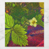 Wild Strawberry Pflanze Weinetikett (Einzelnes Label)