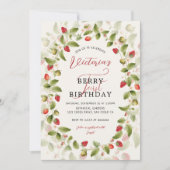 WILD STRAWBERRY SWEET BABY BIRTHDAY EINLADUNG (Vorderseite)