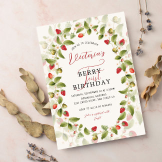 WILD STRAWBERRY SWEET BABY BIRTHDAY EINLADUNG