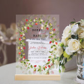 WILD STRAWBERRY SWEET BABY SHOWER ACRYLEINLADUNGEN