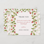 WILD STRAWBERRY SWEET BABY SHOWER DANKESKARTE (Vorne/Hinten)