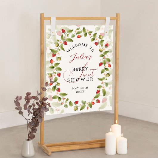 WILD STRAWBERRY SWEET BABY SHOWER POSTER