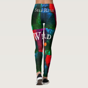 Wild Street Art Urban Red Blue Green Mode Leggings