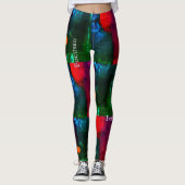 Wild Street Art Urban Red Blue Green Mode Leggings (Vorderseite)