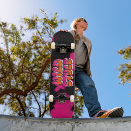 Wild Style Pink Graffiti Paint Spritzer Skateboard
