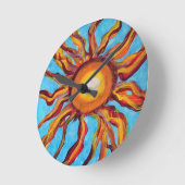 Wild Sun Runde Wanduhr (Winkel)
