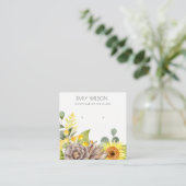 WILD SUNFLOWER PINE FLORAL EARRING DISPLAY LOGO QUADRATISCHE VISITENKARTE (Stehend Vorderseite)