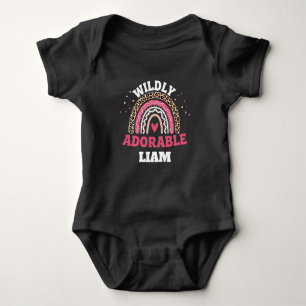 Wild süßer Leopard Regenbogen Baby-Body Baby Strampler