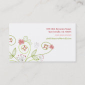 Wild Sweet Pink Blossom Blume Whimsical Floral Visitenkarte (Rückseite)