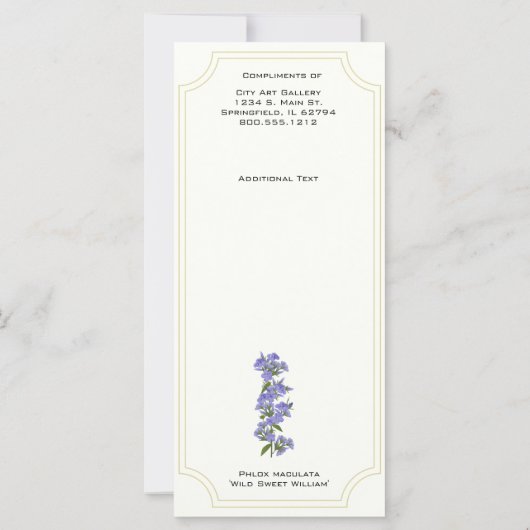 Wild Sweet William Rack Card (Rückseite)