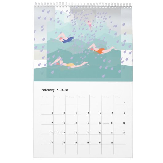 WILD SWIMMING CALENDAR 2024 KALENDER (Feb 2026)
