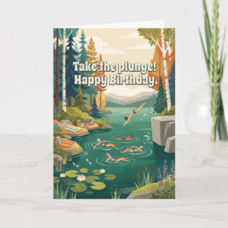 Wild Swimming Freunde Geburtstag Karte