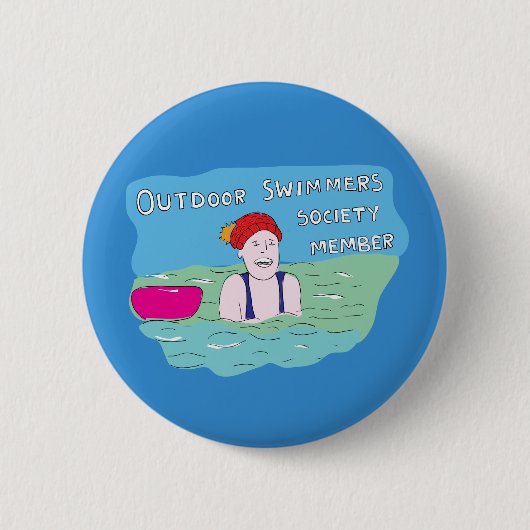 Wild swimming outdoor swimmer club member button (Vorderseite)