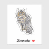 Wild Tabby Cat Sticker (Blatt)