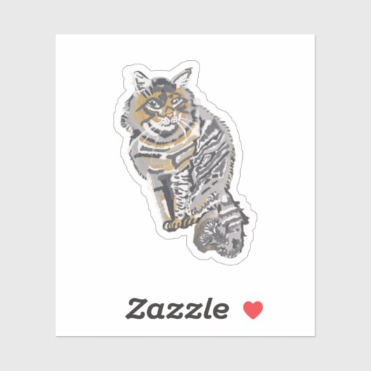 Wild Tabby Cat Sticker (Blatt)
