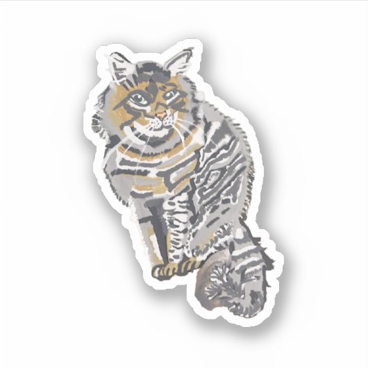 Wild Tabby Cat Sticker (Vorderseite)