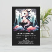 Wild Template Dragon Birthday Einladung (Stehend Vorderseite)