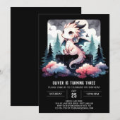 Wild Template Dragon Birthday Einladung (Vorne/Hinten)