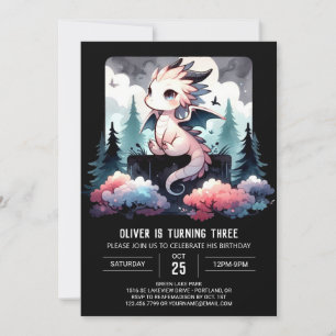 Wild Template Dragon Birthday Einladung