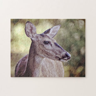 Wild Texas Deer Nahe Hübsche Augen Puzzle
