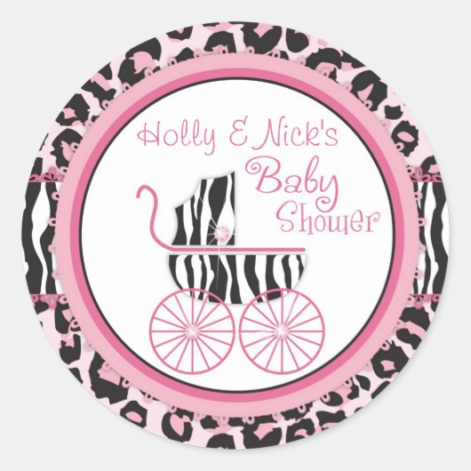 Wild Thes Cheetah & Zebra Druckaufkleber 3 Runder Aufkleber (Vorderseite)