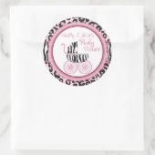 Wild Thes Cheetah & Zebra Druckaufkleber 3 Runder Aufkleber (Tasche)